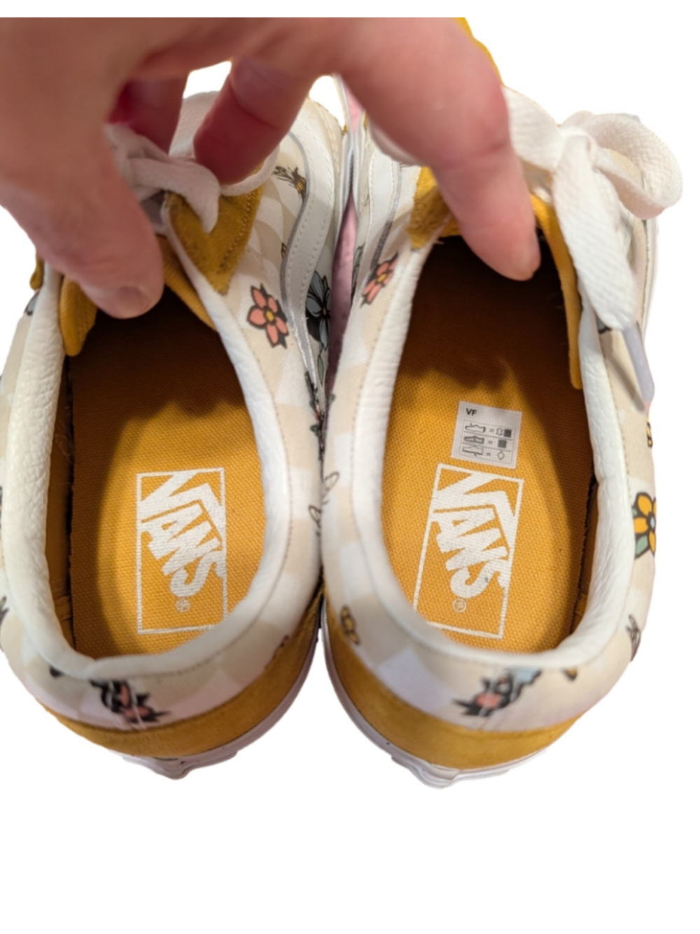Vans Old Skool Floral Sneakers Yellow Beige Women's - Picture 8 of 11